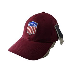 NWT Polo Ralph Lauren Maroon Classic Cotton Baseball Cap Logo Embroidered